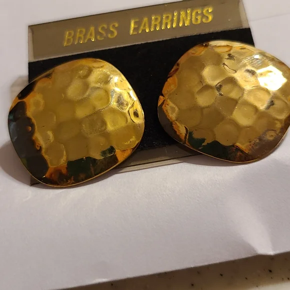 Brass Earrings for sale today gold tone - Picture 14 of 14